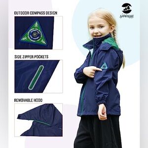 SaphiRose Children's waterproof rain jacket for boys and girls. Size M(5-6) NWT